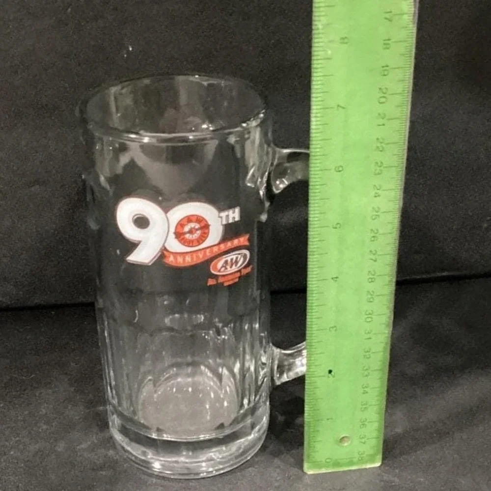A&W Root Beer 90th Anniversary Mug, Vintage Heavy‎ Glass, Replacement Drinkware